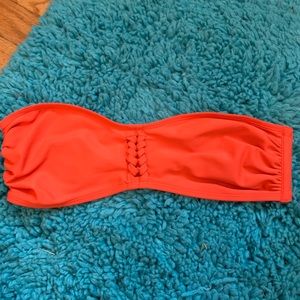 Strapless orange bathing suit top